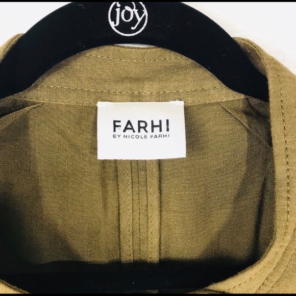 ❤️FARHI NICOLE Linen Moto Jacket Olive Green 6 - Picture 4 of 7